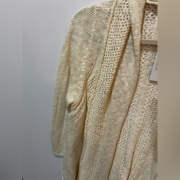 Anthropologie Moth Open Knit Ivory Cardigan Large NWT - Picture 6 of 7